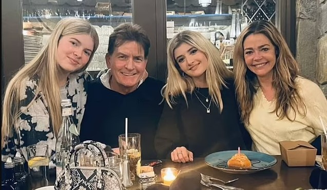 Lola Rose Sheen (left) with her father, Charlie Sheen, sister Sami Sheen, and mother, Denise Richards.